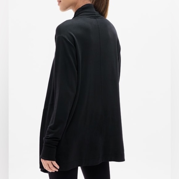 [S]Athleta Black Pranayama Restore Wrap Open Front Cardigan - Picture 2 of 8